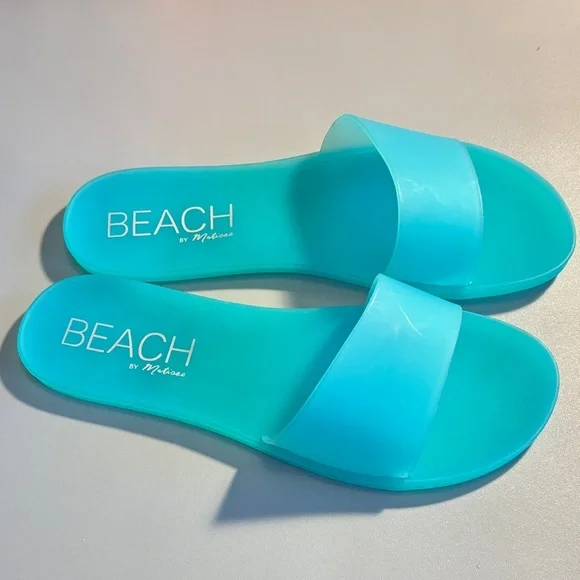Beach by Melissa Women's Aqua Slides - Picture 1 of 6